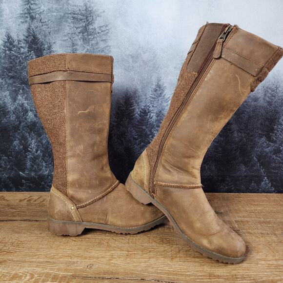 Eddie Bauer Trace Espresso Brown Leather Riding Boots | Women's 8 - Picture 1 of 14